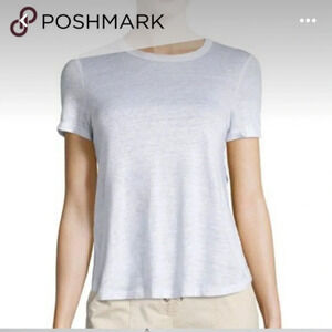 A.L.C. Tesi Linen Split Back Tee T Shirt White Size small